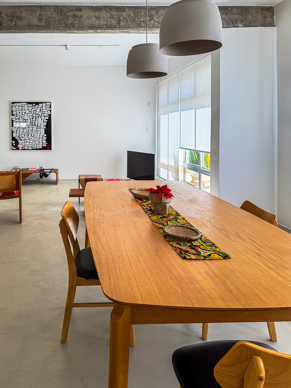 Dining overlooking living room